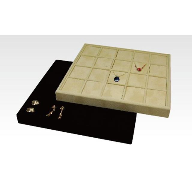 アクセサリー用ディスプレイ布貼りトレイ　展示盆　４×５