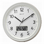 電波掛時計　フィットウェーブリブA02　茶