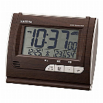 デジタル電波目覚時計　フィットウェーブD165（茶）