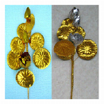 お盆用品　盆花　紙製品　金三輪/金五輪
