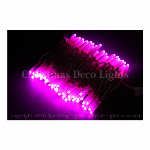 LEDイルミネーション、ストリング(ストレート)、常点、プロ仕様(V4)、100球、シルバーコード、ピンク