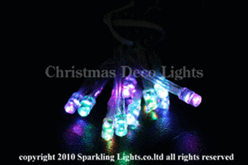 乾電池式LEDイルミネーション、ストリング、常時点灯、10球、RGB
