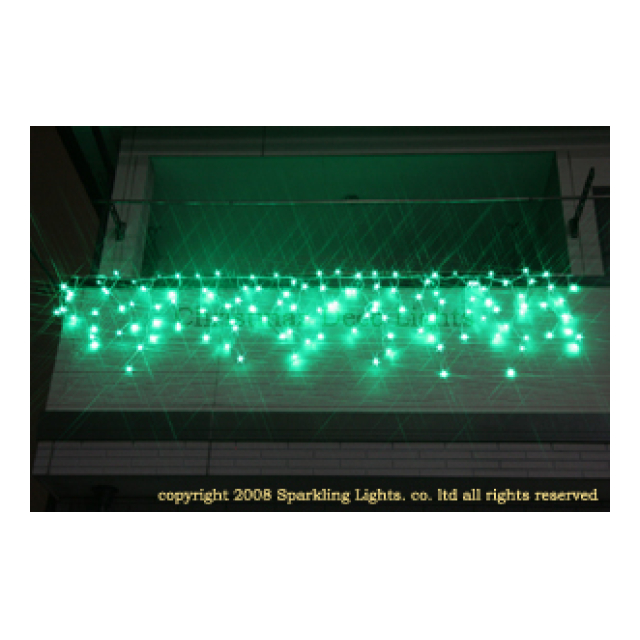 LEDイルミネーション、アイシクル(ツララ)、常点、プロ仕様(V4)、140球、グリーン