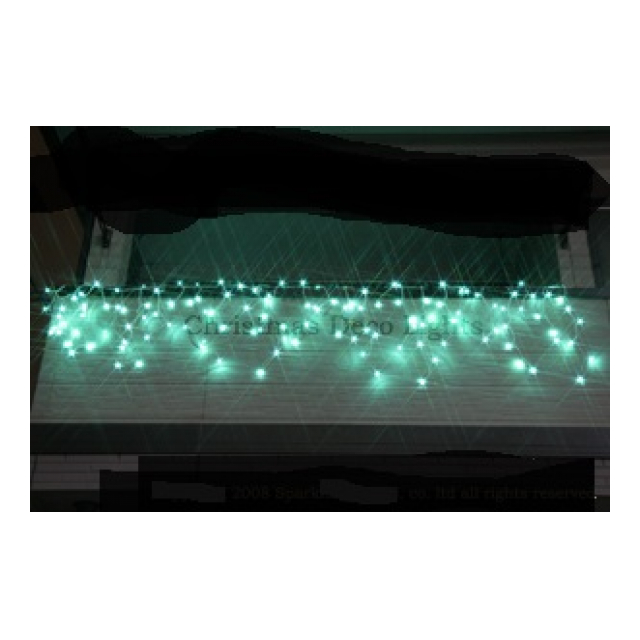 LEDイルミネーション、アイシクル(ツララ)、常点、プロ仕様(V4)、140球、アクアグリーン