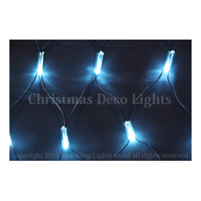 LEDイルミネーション、ネット(網状)、常点、プロ仕様(V4)、180球、アクアブルー