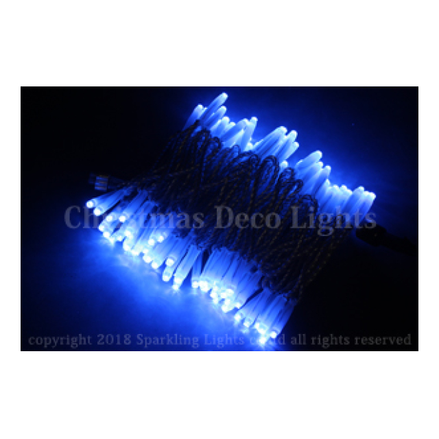 LEDイルミネーション、ストリング(ストレート)、常点、プロ仕様(V4)、100球、ブルー、クリアコード