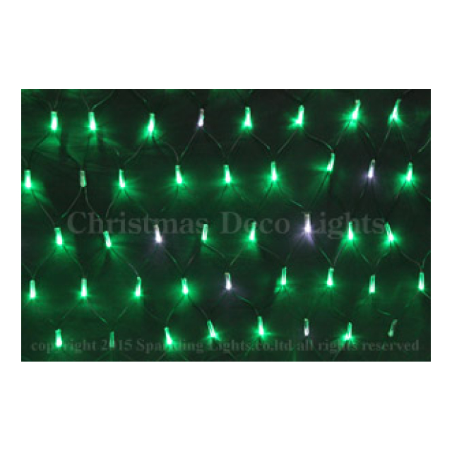 LEDイルミネーション、トゥインクルネット、180球、グリーン＋ホワイト点滅