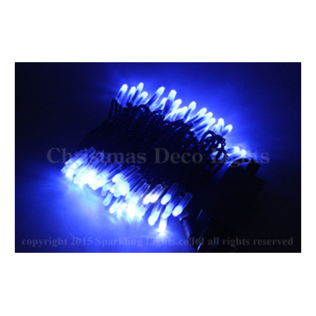 LEDイルミネーション、トゥインクルストリング(ストレート)、プロ仕様(V4)、100球、ブルー＋ホワイト点滅