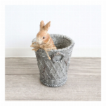 【直送可】フラワーポット　トレイ　鉢カバー　プランター　ウサギ