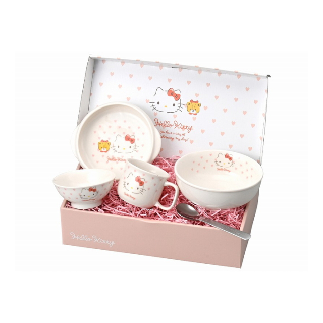 ハローキティ 子ども用 食器セット・可愛いギフトボックス入り・金正