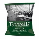 イギリス菓子　ティレルポテトチップス シーソルト & サイダービネガー 40g