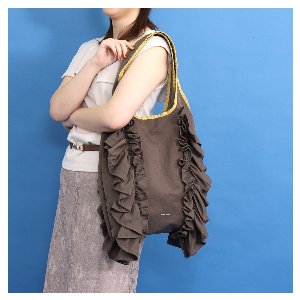 特価商材　SMIRNASLI 　サミールナスリ　配色 　フリルトートバッグ 　A…