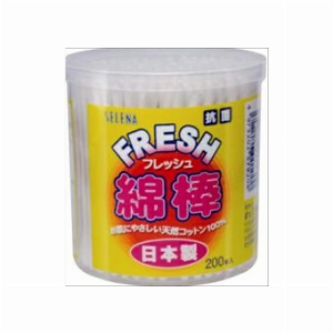 お肌にやさしい天然コットン100％・フレッシュ綿棒　日本製・２００本
