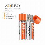 SORBO 単三形USB充電池・単四形USB充電池・各２本セ..