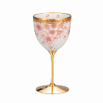 伝統工芸品・九谷焼・ワイングラス・金襴手桜 ・福田良則氏作・日本製