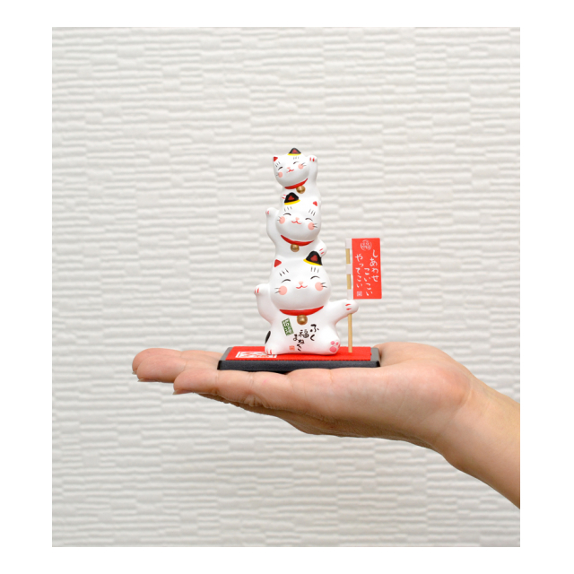 薬師窯　錦彩ふく福まねき（まねき猫・小）