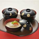 山中塗　食洗機レンジ対応雑煮椀(日日満月）