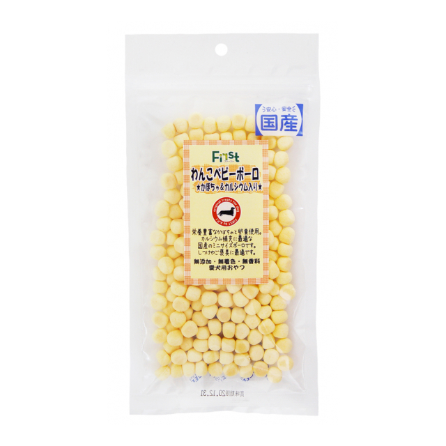 First)わんこﾍﾞﾋﾞｰﾎﾞｰﾛ ｶﾎﾞﾁｬ&ｶﾙｼｳﾑ入 55g