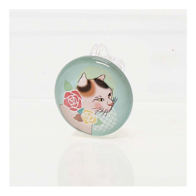 【欠品中】洒落ねこ　マスクチャーム　薔薇＆ねこ 4008859-06