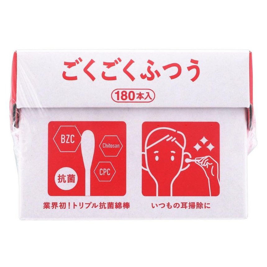 トリプル抗菌綿棒　ごくごくふつう　180本入