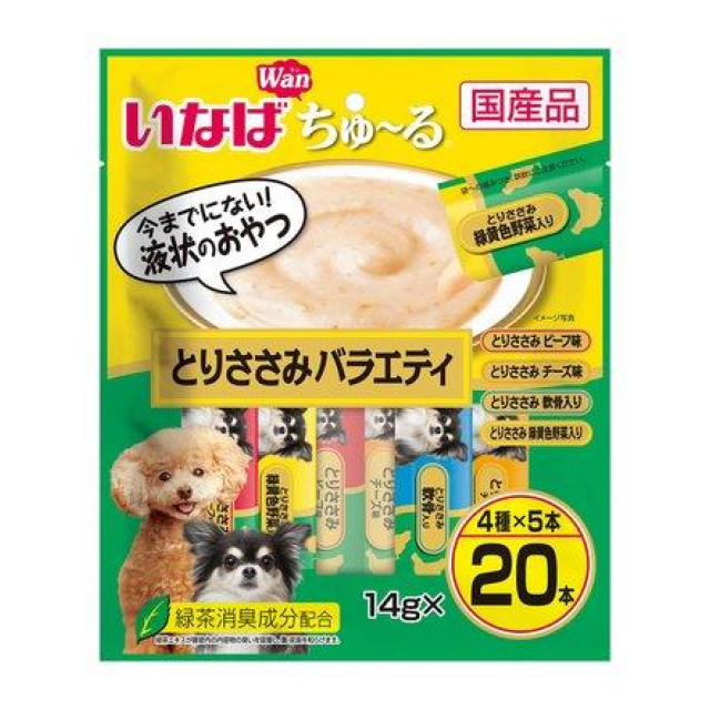 【欠品中】Wan ちゅ?る とりささみバラエティ 14ｇ×20本