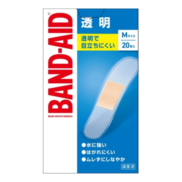 【一般医療機器】バンドエイド　透明　Ｍサイズ　２０枚入