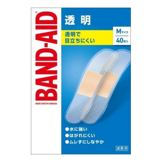 【一般医療機器】バンドエイド　透明　Ｍサイズ　４０枚入