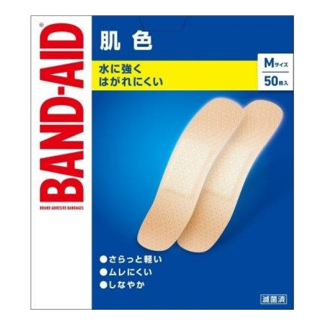 【一般医療機器】バンドエイド　肌色　Ｍサイズ　５０枚入