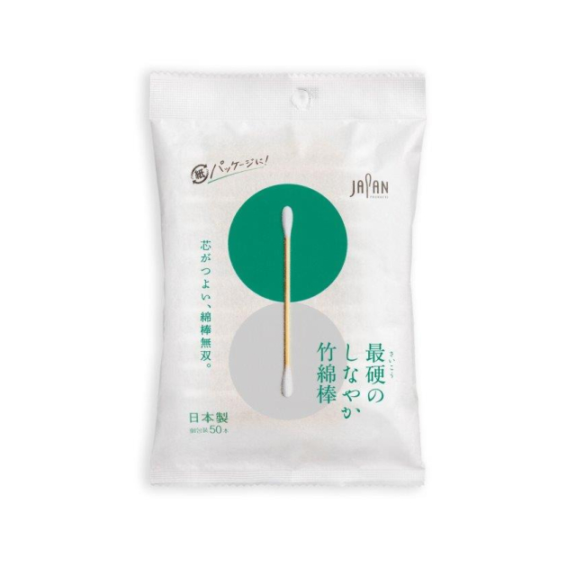 最硬(さいこう)のしなやか竹綿棒　50本袋入