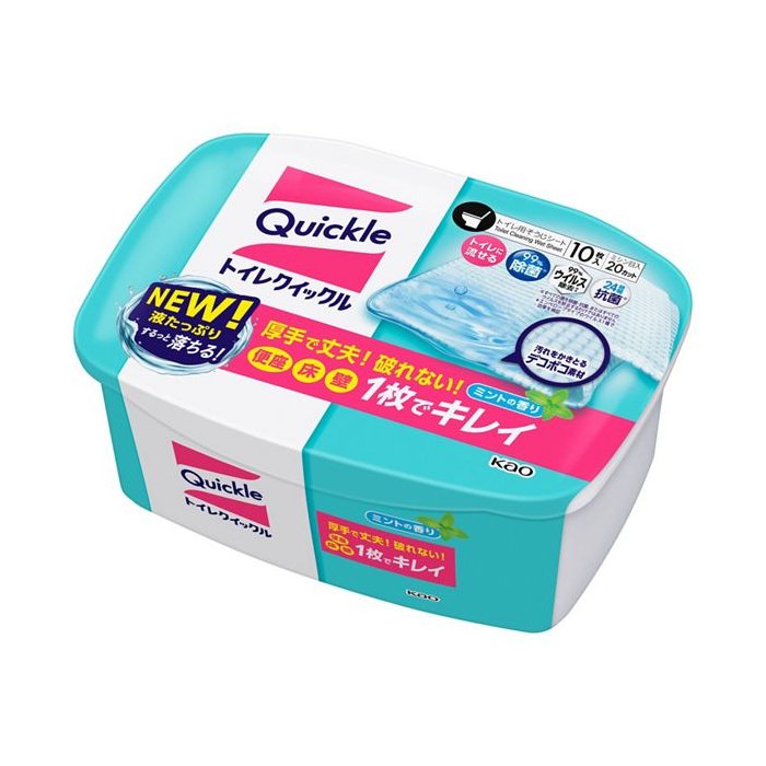 トイレクイックル　容器入 10枚入 【Quickle トイレ用掃除シート 弱酸性 厚手】