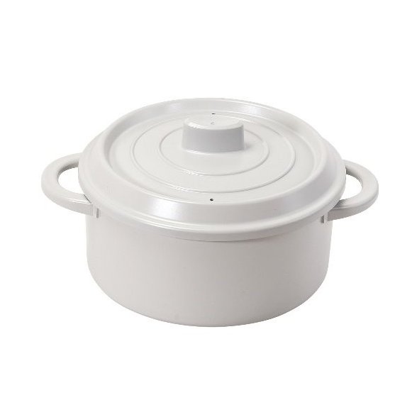 おまかせ! 電子レンジ専用鍋ザル付(ライトグレー) HC-606