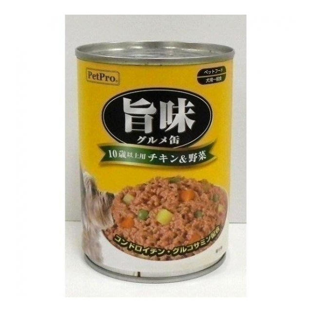 ペットプロジャパン　旨味グルメ缶 10歳以上用チキン＆野菜 375g