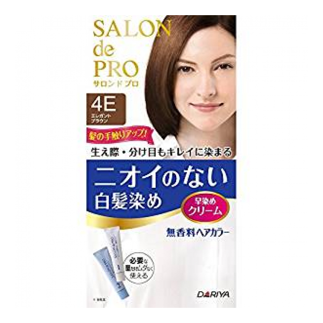 サロンドプロ 無香料ヘアカラー 早染めクリーム(白髪用) 4E　エレガントブラウン