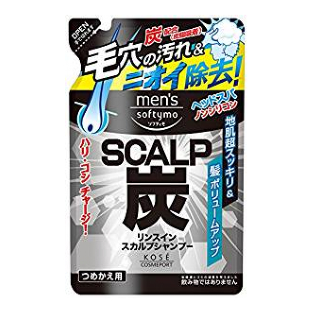 メンズソフティモリンスインシャンプー炭詰替４００ML