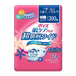 ポイズ 肌ケアパッド　一気に出る多量モレに安心用 300cc　35ｃｍ 12枚入 【お肌快適シート 横モレブロック 弱酸性 ふんわり やわらか】