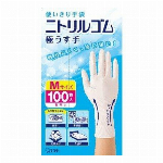【欠品中】使いきり手袋　ニトリルゴム　極うす手　S　ホワイト