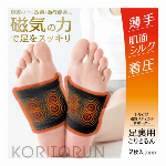 【管理医療機器】シルク混 磁気メディカルサポーター 足裏用 こりとるん(2枚入・1足組) ブラック