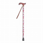 夢ライフステッキ　柄杖伸縮型（スリムタイプ） 小花ピンク