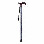 夢ライフステッキ　柄杖伸縮型（スリムタイプ） シルバーフローラル