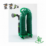 菜菜畑 首振りガーデンコイルホース スタンドセット ピンク