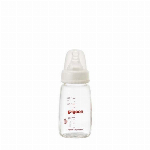 スリムタイプ　哺乳びん（耐熱ガラス製・シリコーンゴム製乳首付）　120ml
