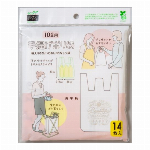 手提げポリ袋１０Ｌ用１４枚リーフ柄
