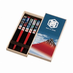 東海道 赤富士桐箱 5入 【箸 カトラリー】
