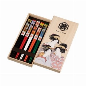 浮世絵 美人画桐箱 5入 【箸 カトラリー】