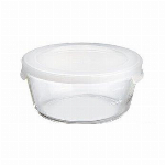 耐熱ガラス製保存容器・丸1200　透明ホワイト MST-120-TW