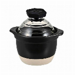 フタがガラスのご飯釜2?3合　白土 GNR-200-B-W