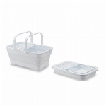 おりたためるバスケット15L　ちょい置きトレー付　グレー I-643