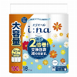 エリエール i：na（イーナ）トイレットティシュー 2倍巻 シングル 18ロール入 【家庭紙 トイレットペーパー】