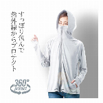 ＵＶプロテクト パーカー シャイン アイスブルー Ｌ 【紫外..