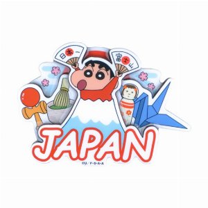 クレヨンしんちゃん　木製マグネット　ジャパン日の丸